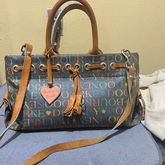 Dooney & Bourke Handbags - Vintage Dooney & Bourke Colorful Logo Satchel
